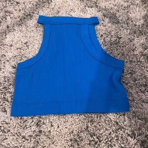 Cotton On Blue Ribbed Crop Top